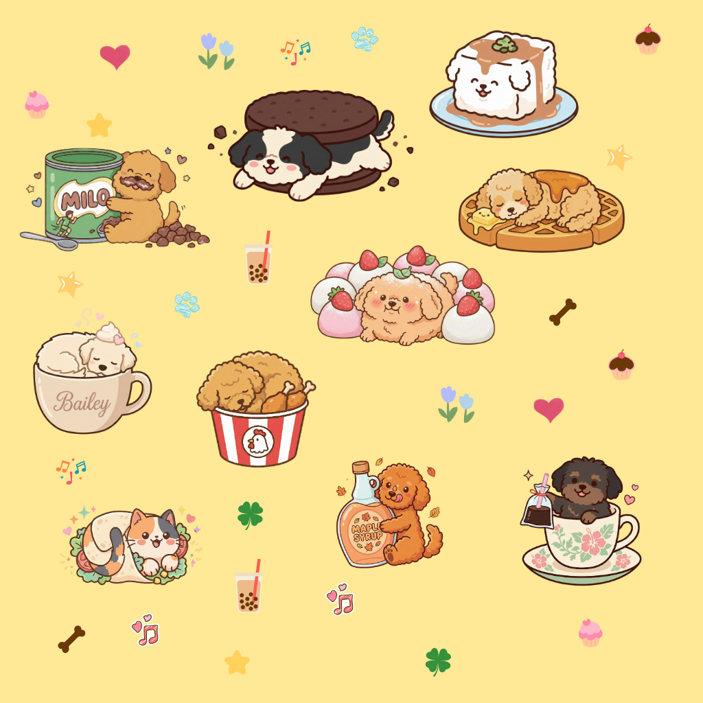 Picky Furry Bowl Personalisation Add-On (Name, Icons & Doodle Art)