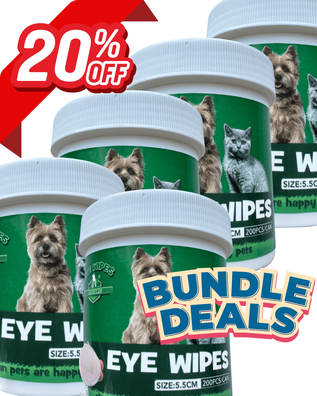 My Turf - Premium Pet Eye Wipes Gentle Tear Stain Remover for Dogs & Cats (200 pcs)