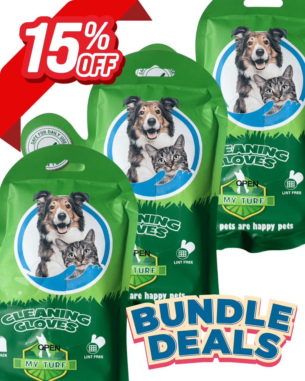 My Turf - Premium Fit-Into-Hand Cleaning Pet Wipes (6 pcs)