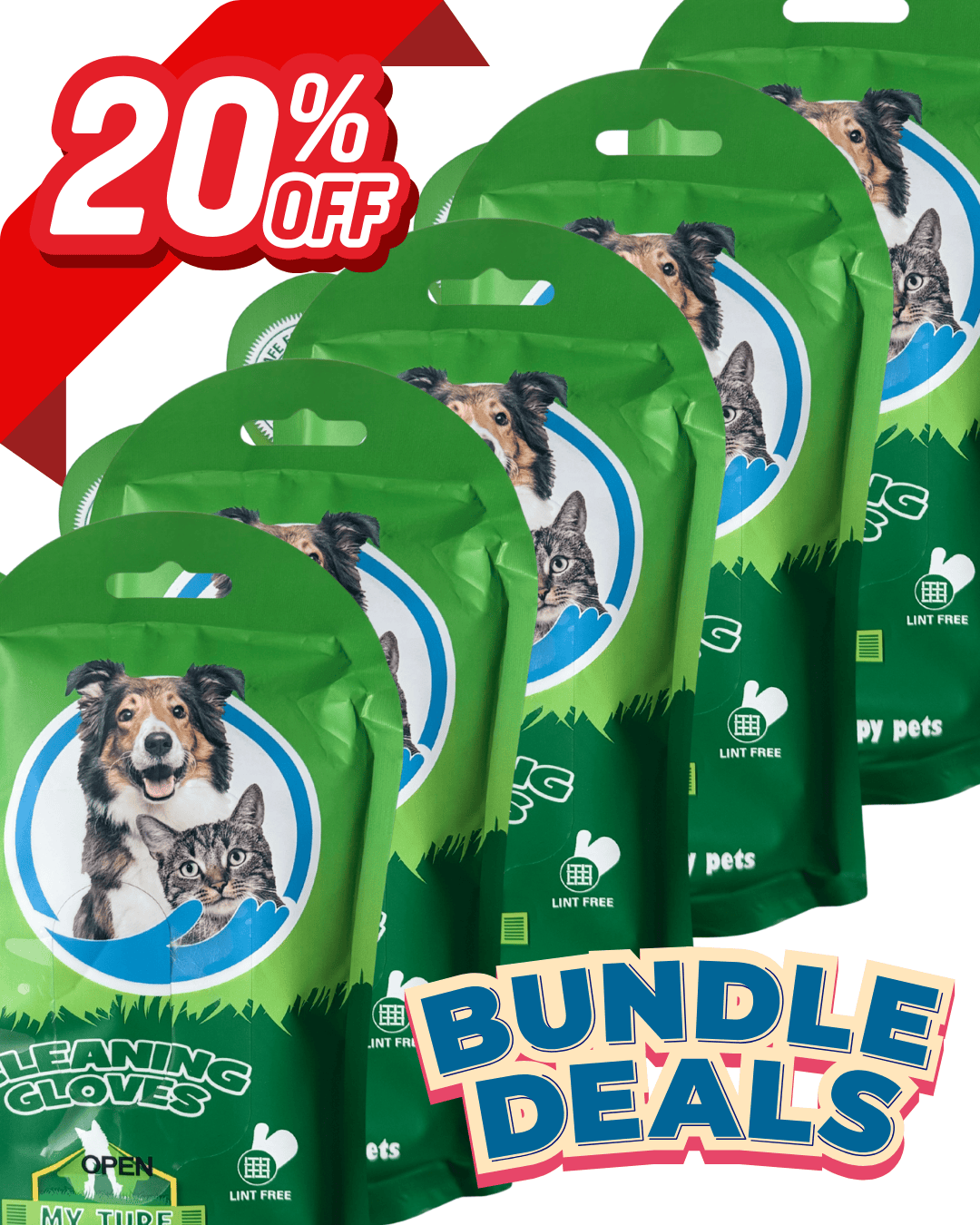 My Turf - Premium Fit-Into-Hand Cleaning Pet Wipes (6 pcs)