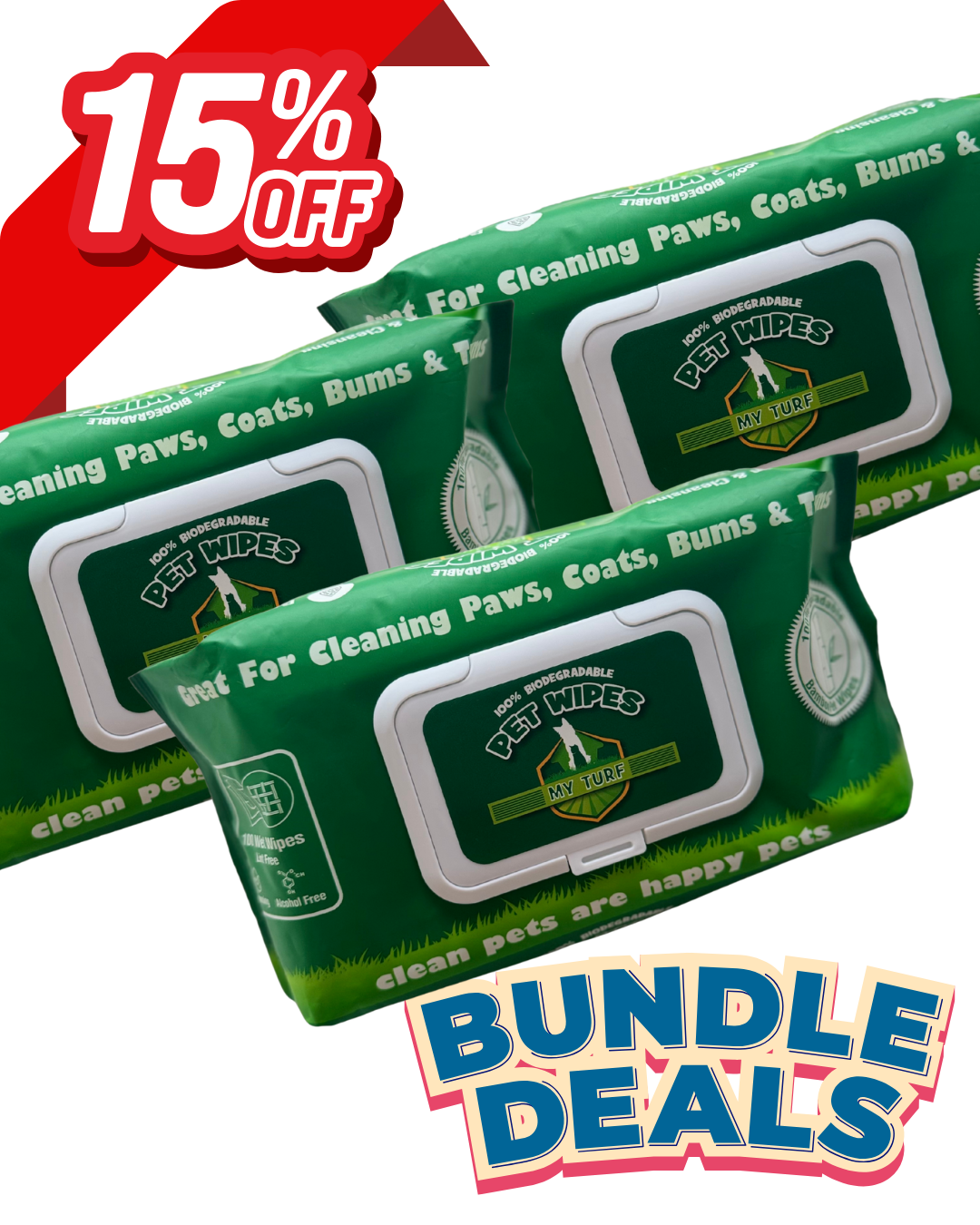 My Turf – Premium Pet Wipes for Dogs & Cats (100/25 pcs)