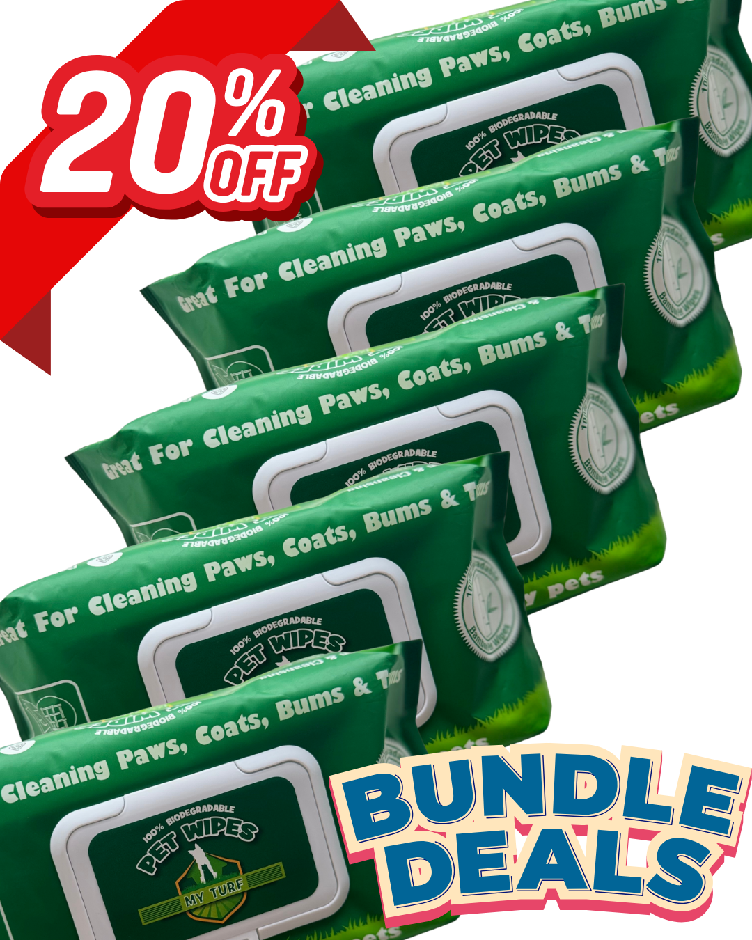 My Turf – Premium Pet Wipes for Dogs & Cats (100/25 pcs)