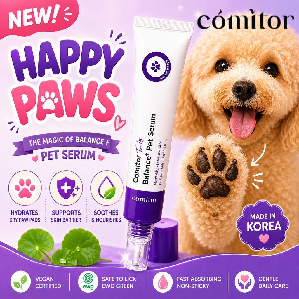 Comitor Balance+ Pet Serum 50ml | Korean Vegan Sensitive Skin Paw Repair Serum for Dogs & Cats